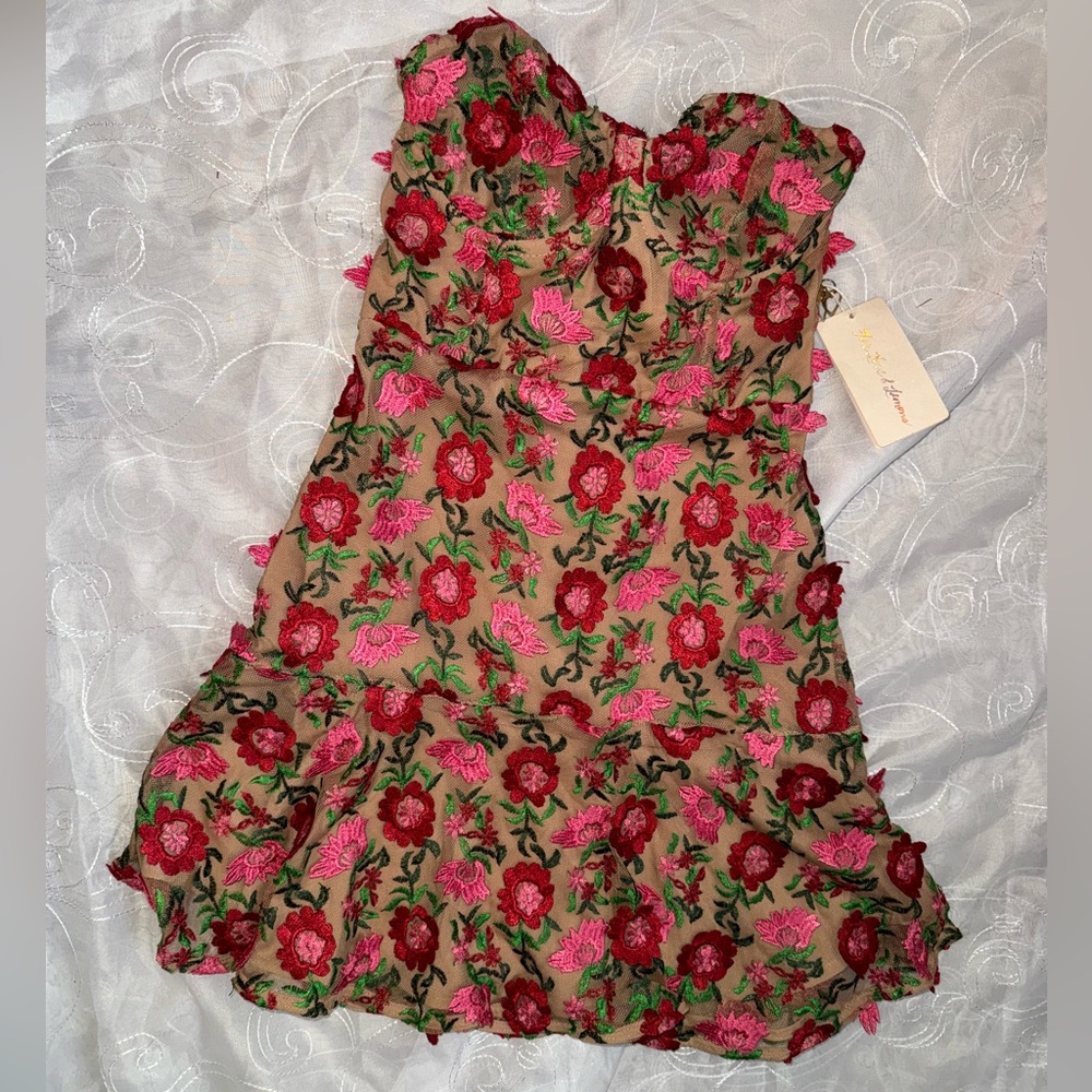 FOR LOVE AND LEMONS AMELIA STRAPLESS MINI DRESS - Picture 4 of 11
